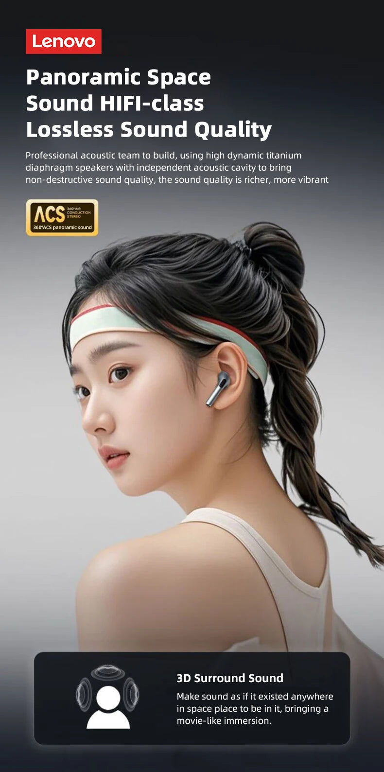 Original Lenovo LP2 Pro TWS Bluetooth Earphones Gaming Headset Sports Music Earbud Noise Cancellation HD Call Wireless Headphone