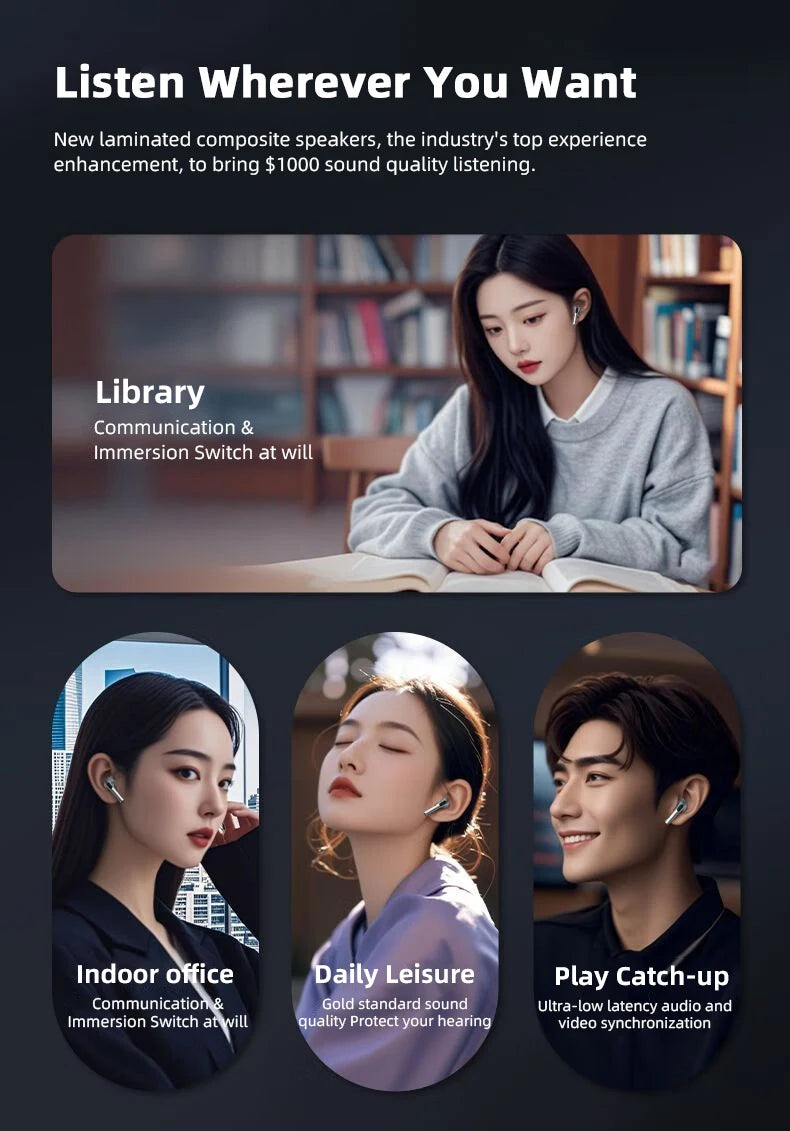 Original Lenovo LP2 Pro TWS Bluetooth Earphones Gaming Headset Sports Music Earbud Noise Cancellation HD Call Wireless Headphone